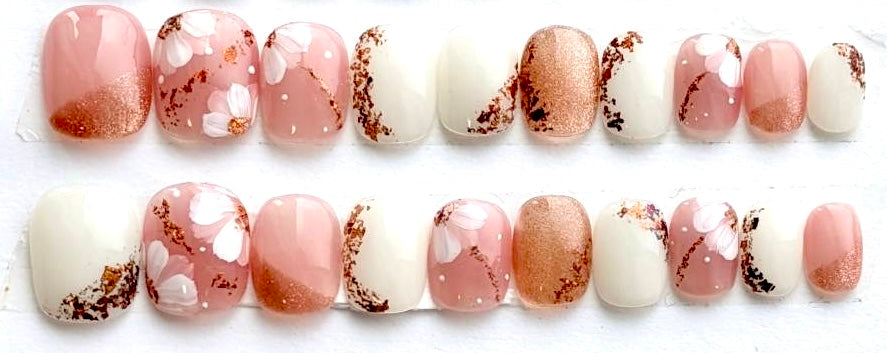 Wooden flower Pink Round